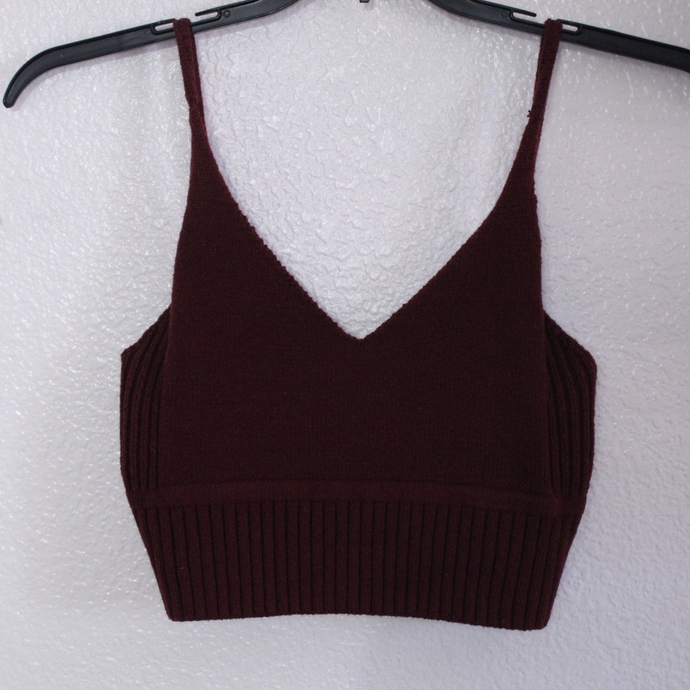Maroon Sweater Crop top